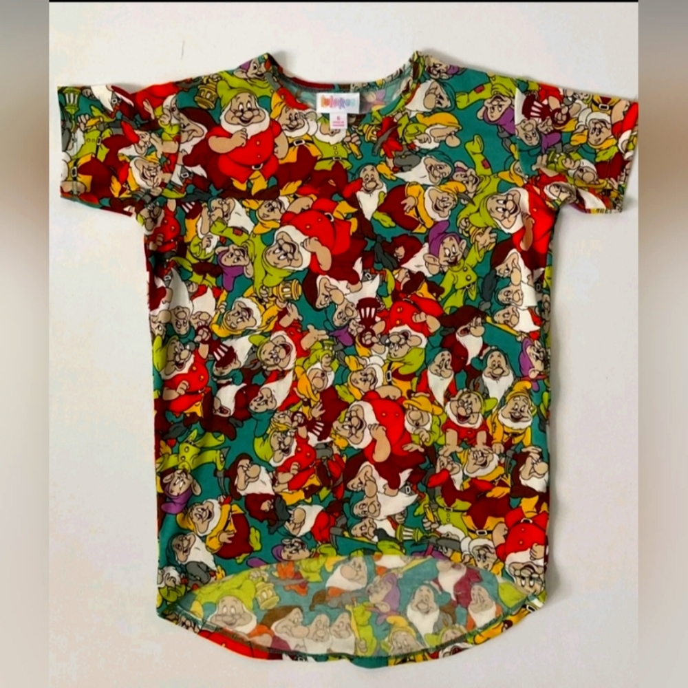 LuLaRoe Disney Snow White and the 7 Dwarfs Top Shirt Youth Girls Size 6
